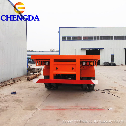 Tanzania Used 3 Axles 40ft Flatbed Semi Trailer For Sale